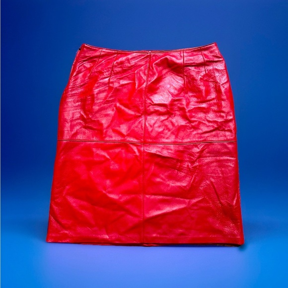 Vintage Nygard Collection size 10 Genuine Leather skirt Lined Knee Length - Picture 2 of 5